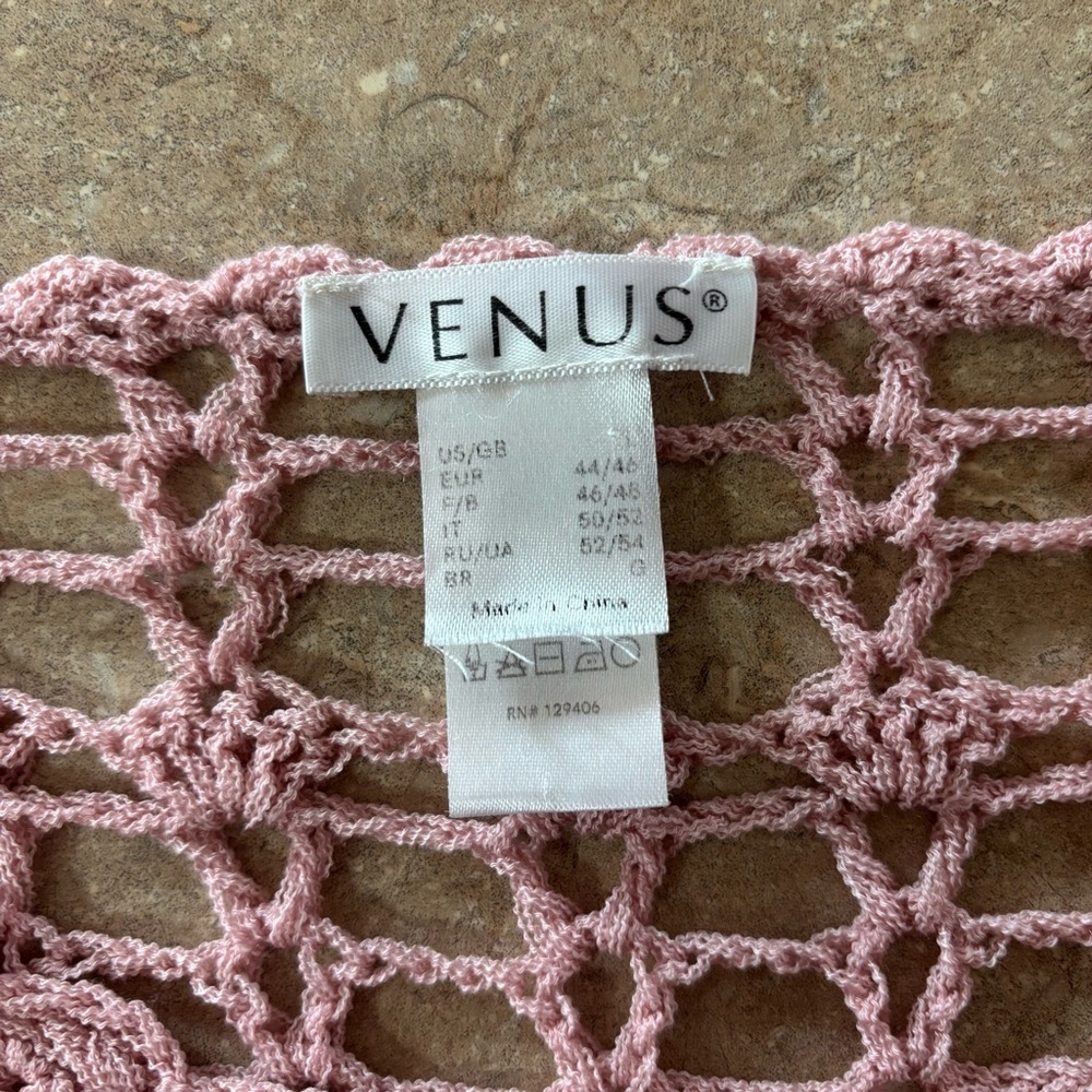 Venus Pink Boho Hippy Crochet Bathing Suit Cover Up Size L - Picture 4 of 5